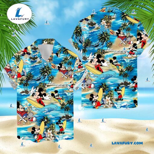 Mickey Vacation Surfing Hawaiian Shirt, Disney Mickey Summer Beach Short Sleeve Shirts, Matching Family Disney Gift for Lovers