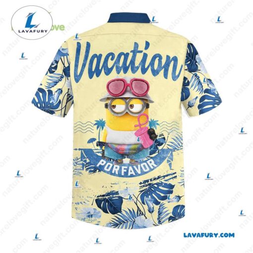 Minions Vacation Por Favor Despicable Me Cartoon Hawaiian Shirt