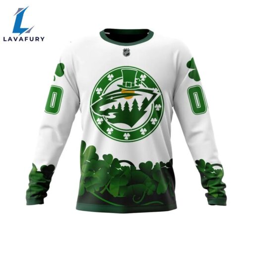 Minnesota Wild  Happy St.Patrick Days Jersey Long Sleeved Sweatshirt