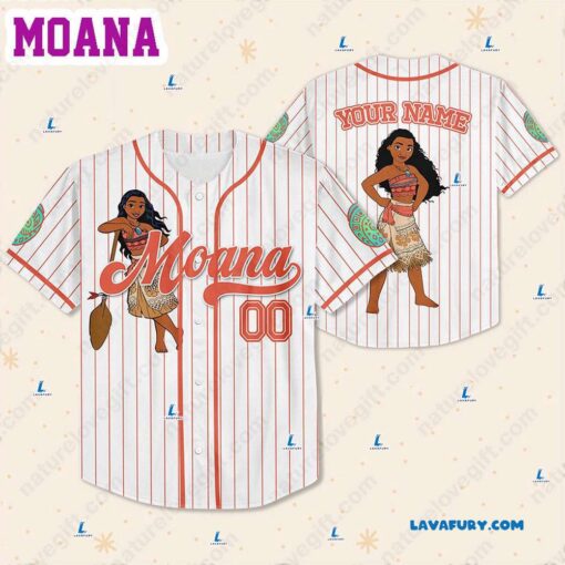 Moana Disney Customized Baseball Jerseys​ With Name Number