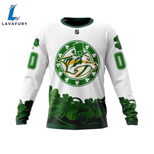 Nashville Predators  Happy St.Patrick Days Jersey Long Sleeved Sweatshirt