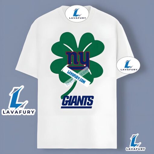 New York Giants And Shamrock St Patrick Day Graphic Shirt 2025