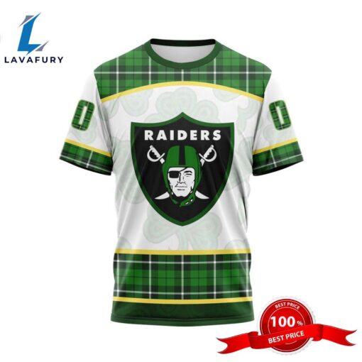 NFL Las Vegas Raiders Special Design For St. Patrick Day 3D T-Shirts