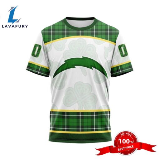 NFL Los Angeles Chargers Special Design For St. Patrick Day 3D T-Shirts