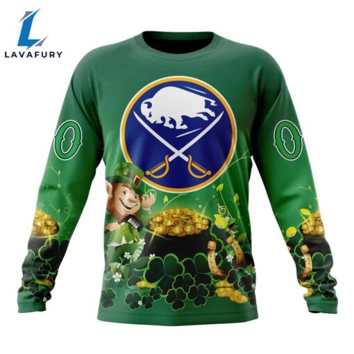 NHL Buffalo Sabres Special Design For St.Patrick Day Long Sleeved Sweatshirt