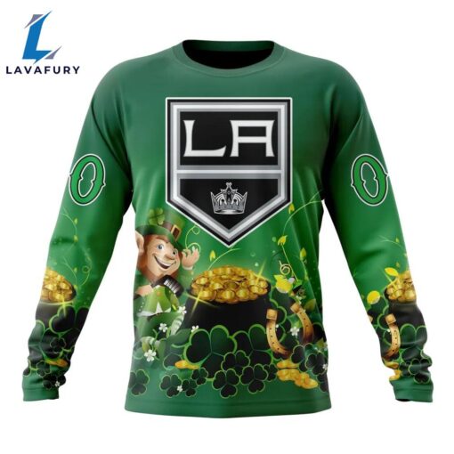 NHL Los Angeles Kings Special Design For St.Patrick Day Long Sleeved Sweatshirt