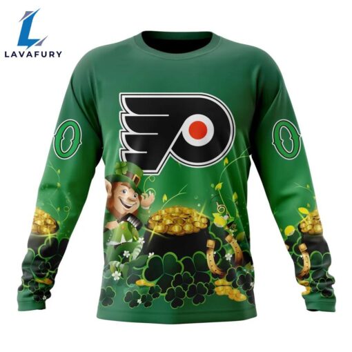 NHL Philadelphia Flyers Special Design For St.Patrick Day Long Sleeved Sweatshirt