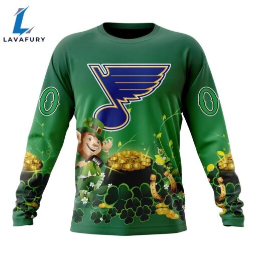 NHL St. Louis Blues Special Design For St.Patrick Day Long Sleeved Sweatshirt