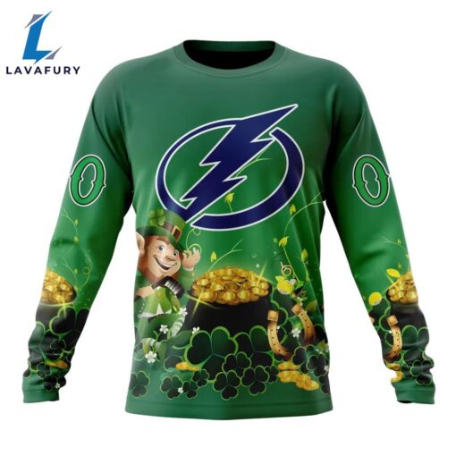 NHL Tampa Bay Lightning Special Design For St.Patrick Day Long Sleeved Sweatshirt