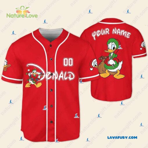 Personalized Donald Duck Disney​ Christmas Baseball Jersey for Team