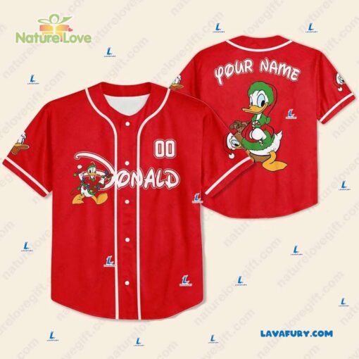 Personalized Donald Duck Disney​ Christmas Baseball Jersey for Team