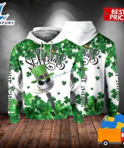 Personalized Happy St Patricks Jack Skellington Green 3D Hoodie Jacket 2025