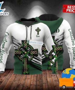 Personalized Irish St Patrick White 3D Realistic Hoodie 2025