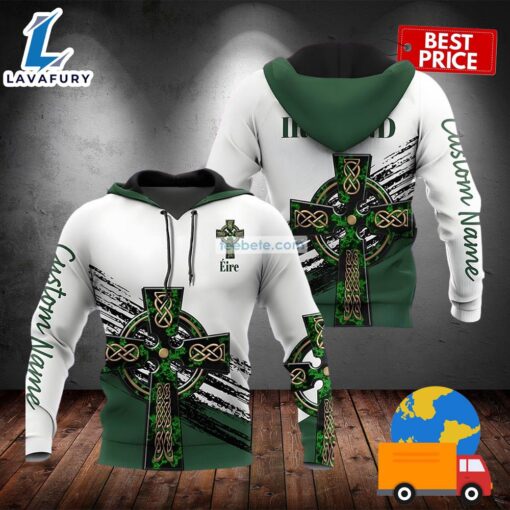 Personalized Irish St Patrick White 3D Realistic Hoodie 2025