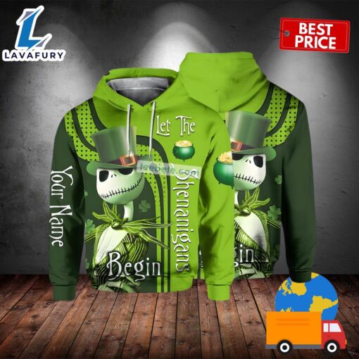 Personalized Jack St Patrick Day Shenanigans Green 3D Pullover Hoodie 2025