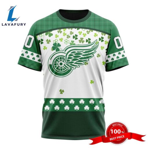 Personalized NHL Detroit Red Wings Special Design For St. Patrick Day All Over Print Shirts