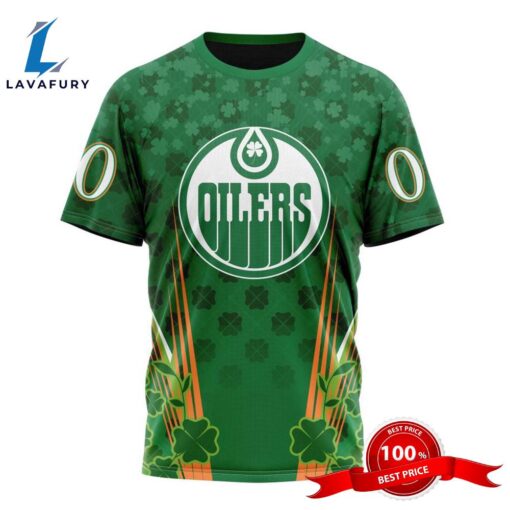 Personalized NHL Edmonton Oilers Full Green Design For St. Patrick’s Day All Over Print Shirts