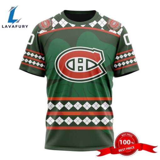 Personalized NHL Montreal Canadiens Specialized Unisex Kits Hockey St Patrick’s Day 3D Shirts