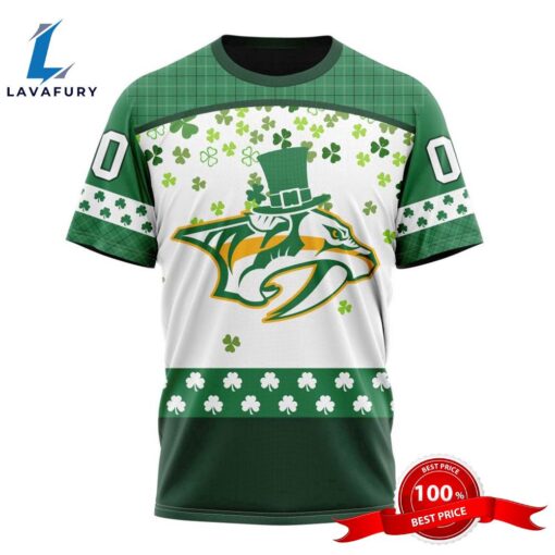 Personalized NHL Nashville Predators Special Design For St. Patrick Day All Over Print Shirts