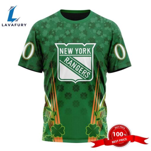 Personalized NHL New York Rangers Full Green Design For St. Patrick’s Day All Over Print Shirts