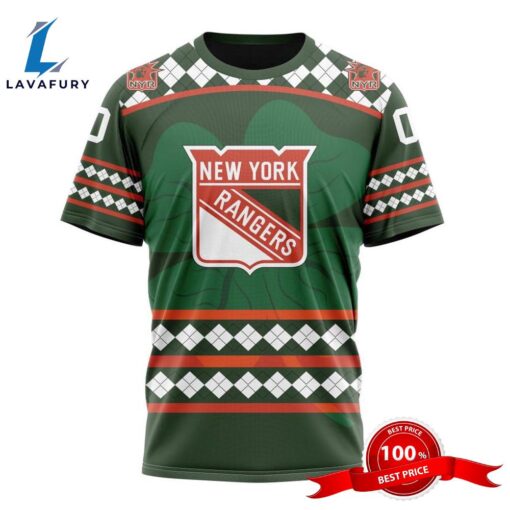 Personalized NHL New York Rangers Specialized Unisex Kits Hockey St Patrick’s Day 3D Shirts