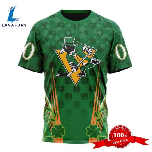 Personalized NHL Pittsburgh Penguins Full Green Design For St. Patrick’s Day All Over Print Shirts