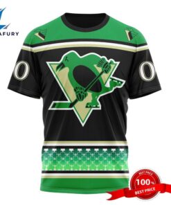 Personalized NHL Pittsburgh Penguins Specialized Hockey Celebrate St Patrick's Day 3D Shirts