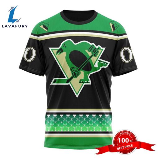 Personalized NHL Pittsburgh Penguins Specialized Hockey Celebrate St Patrick’s Day 3D Shirts