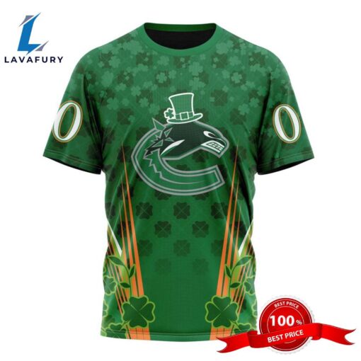 Personalized NHL Vancouver Canucks Full Green Design For St. Patrick’s Day All Over Print Shirts