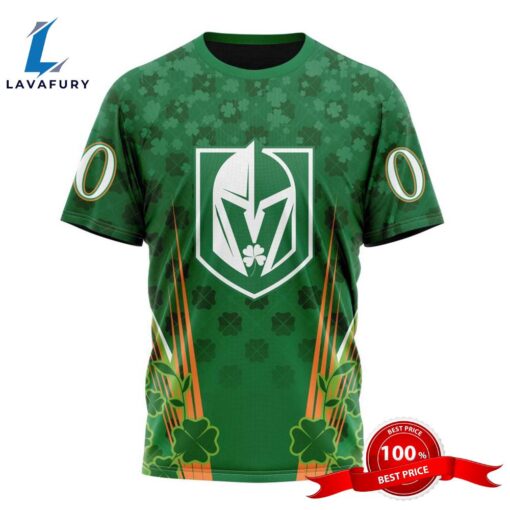 Personalized NHL Vegas Golden Knights Full Green Design For St. Patrick’s Day All Over Print Shirts