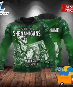 Personalized St Patrick Son Of Shenanigans Green 3D Illusion Hoodie 2025