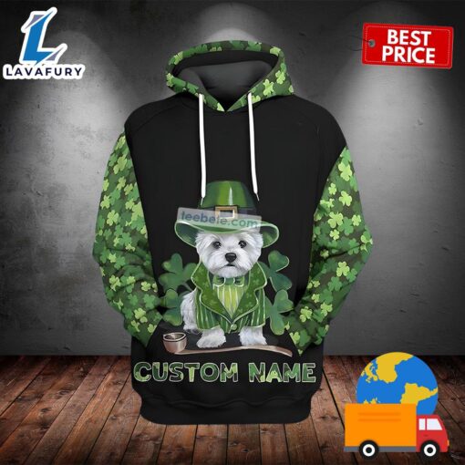 Personalized Yorkshire Terrier St Patrick Day Green 3D Illusion Hoodie 2025