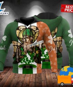 Saint Patrick And Shamrock Irish Flag Green 3D Graphic Hoodie 2025