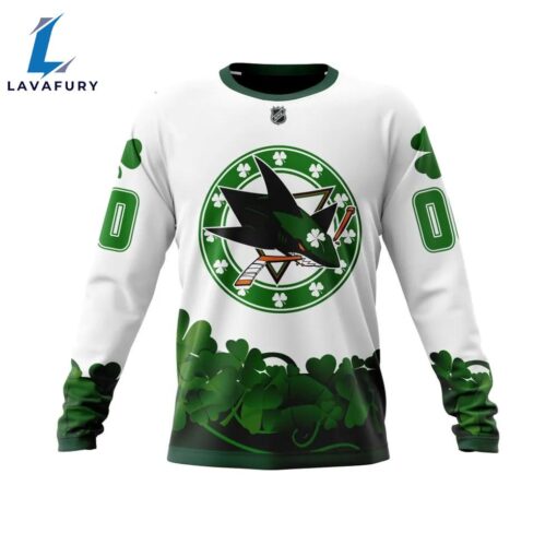 San Jose Sharks  Happy St.Patrick Days Jersey Long Sleeved Sweatshirt