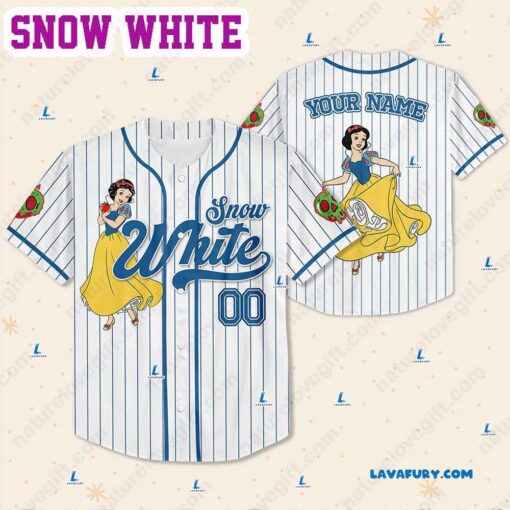 Snow White Princess Customized Baseball Jerseys​ Disney Gift for Fans