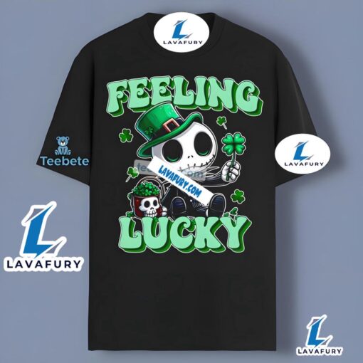 St Patrick Day Feeling Lucky Jack Skellington With Shamrock Shirt 2025