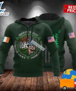 St Patrick Day Irish By Blood Green 3D Cool Hoodie 2025