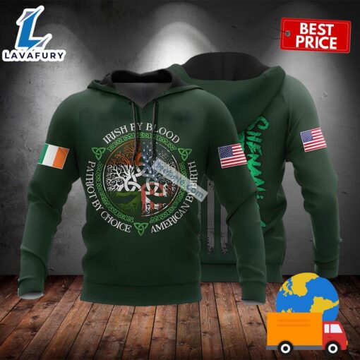 St Patrick Day Irish By Blood Green 3D Cool Hoodie 2025