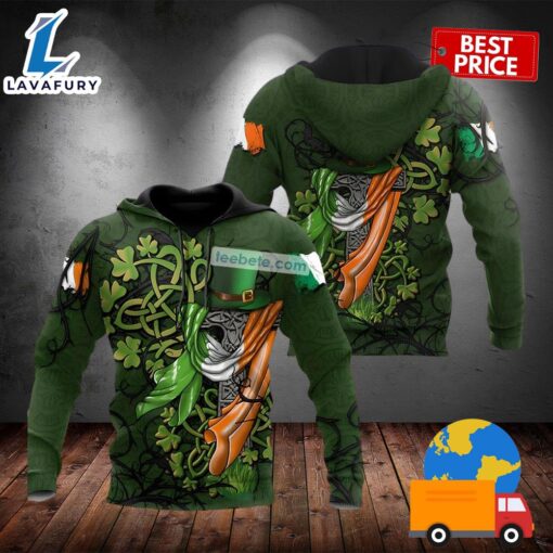 St Patrick Day Shamrock And Green Hat 3D Graphic Hoodie 2025