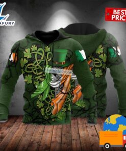 St Patrick Day Shamrock And Green Hat 3D Graphic Hoodie 2025