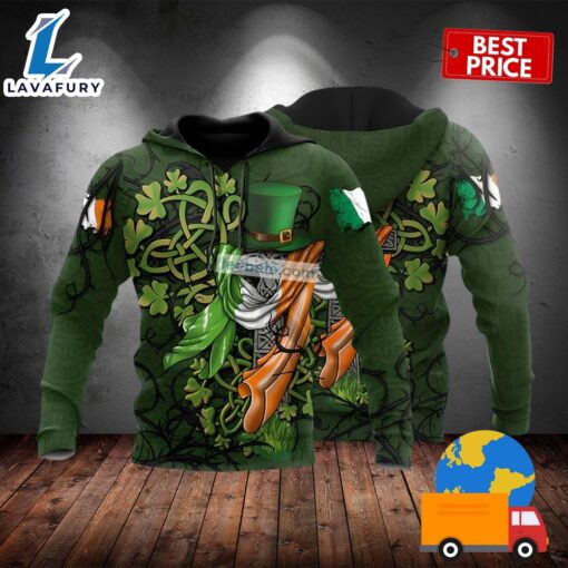 St Patrick Day Shamrock And Green Hat 3D Graphic Hoodie 2025