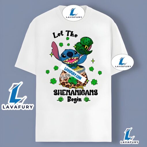 St Patrick Day Stitch Let The Shenanigans Begin Cotton Shirt 2025