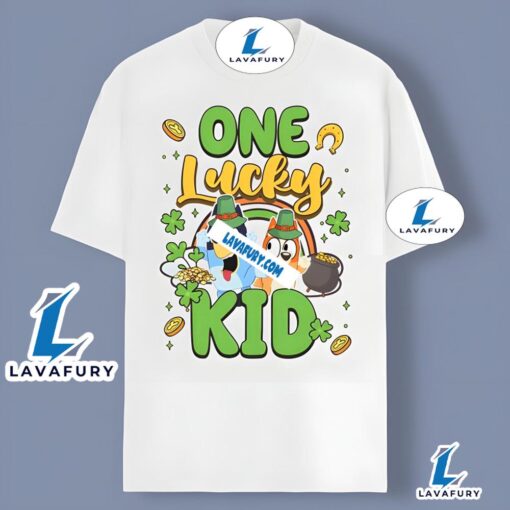 St Patricks Day Bluey One Lucky Kid Classic Shirt 2025