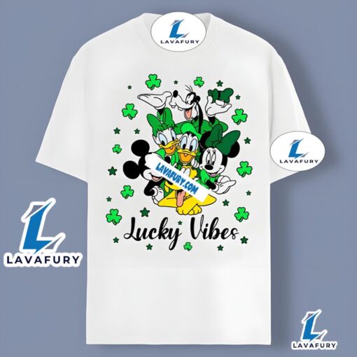 St Patricks Day Lucky Vibes With Mickey Goofy Shirt 2025