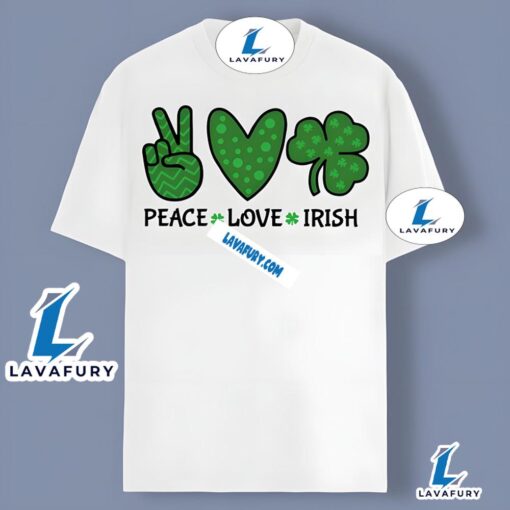 St Patricks Day Peace Love Irish Shirt Men Women 2025