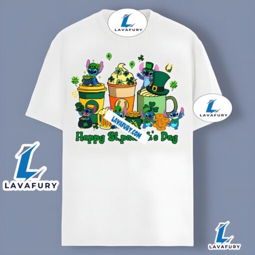 Stitch Team And St Patrick Day Coffee Classic Shirt 2025