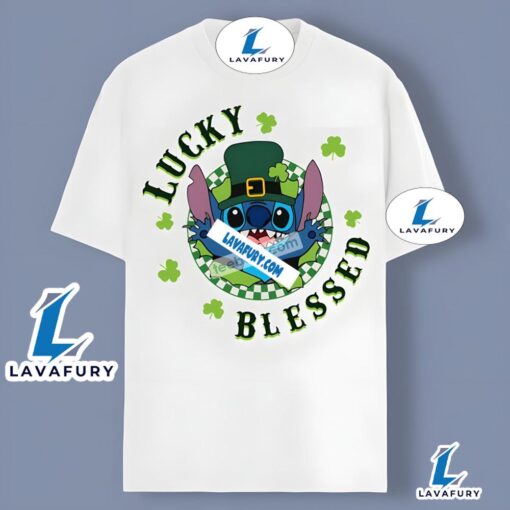 Stitchst Patricks Day With Lucky Blessed Unisex Shirt 2025