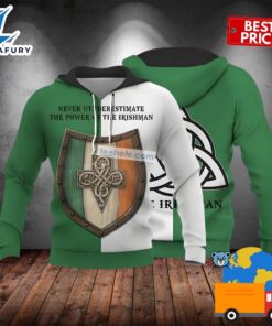 The Irishman St Patrick Day Green 3D Art Hoodie 2025