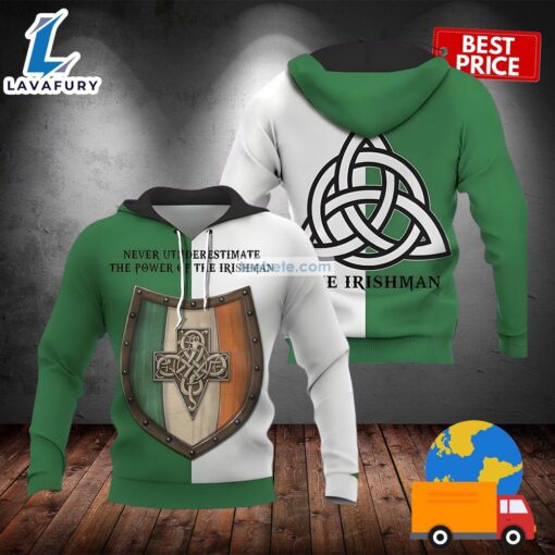 The Irishman St Patrick Day Green 3D Art Hoodie 2025