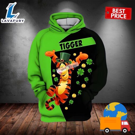 Tigger Disney St Patrick Green 3D Graphic Hoodie 2025